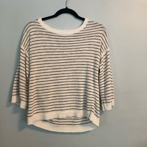 Banana Republic black and white striped shirt